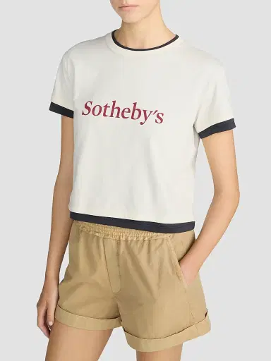 Frame Women's x Sotheby's Layered Cotton T-Shirt - Cream Multi | Thumbnail 6 Frame Women's x Sotheby's Layered Cotton T-Shirt - Cream Multi | Thumbnail 6