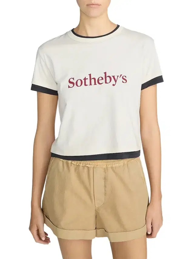 Frame Women's x Sotheby's Layered Cotton T-Shirt - Cream Multi