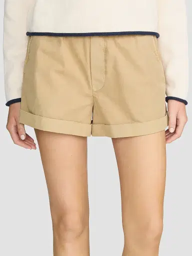 Frame Women's x Sotheby's Cuffed Cotton Shorts - Khaki | Thumbnail 2