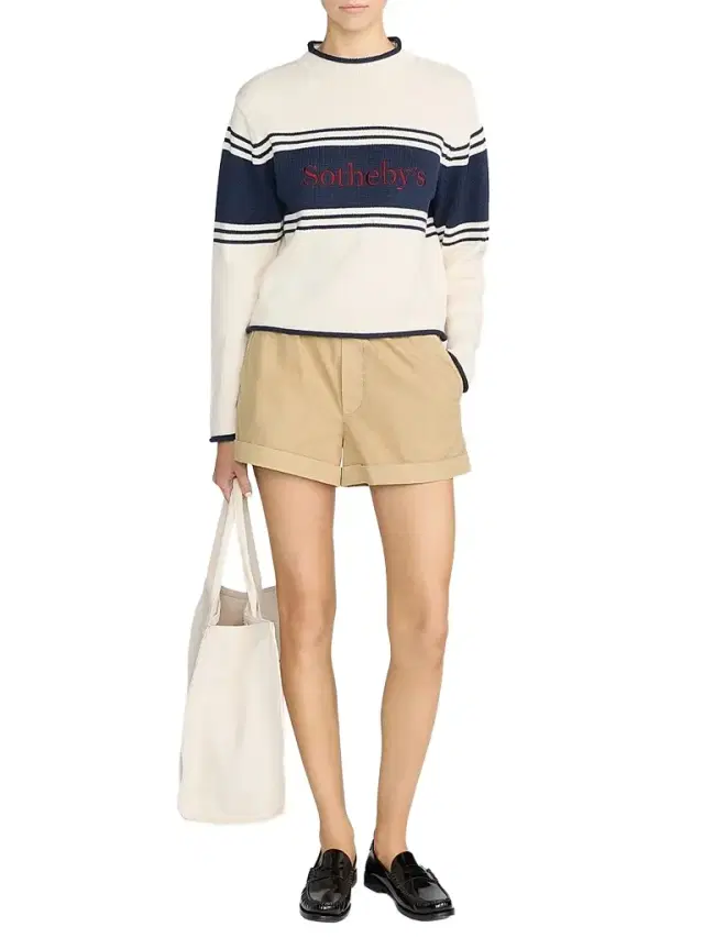 Frame Women's x Sotheby's Cuffed Cotton Shorts - Khaki