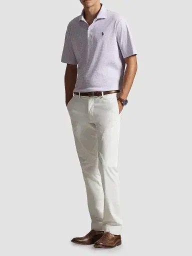 Polo Ralph Lauren Men's Houndstooth Cotton Interlock Short-Sleeve Polo Shirt - Fairway Powder Purple | Thumbnail 2