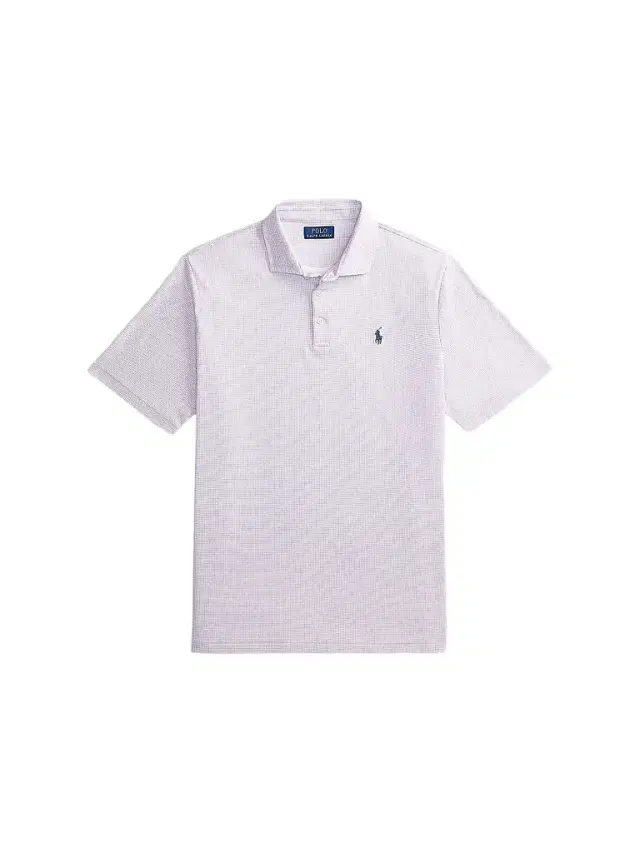 Polo Ralph Lauren Men's Houndstooth Cotton Interlock Short-Sleeve Polo Shirt - Fairway Powder Purple
