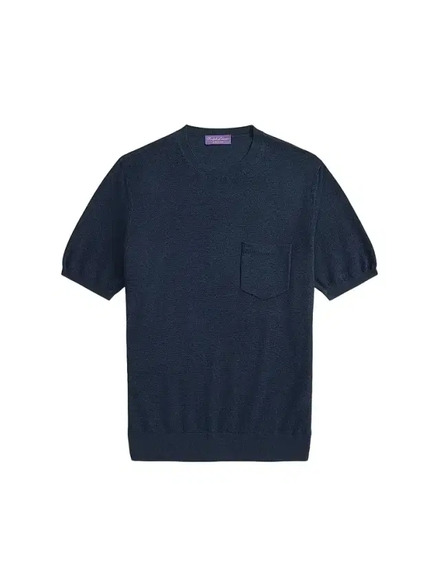 Ralph Lauren Purple Label Men's Cotton-Silk Textured Short-Sleeve Sweater - Racing Navy