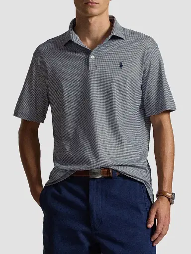 Polo Ralph Lauren Men's Houndstooth Cotton Interlock Short-Sleeve Polo Shirt | Thumbnail 4