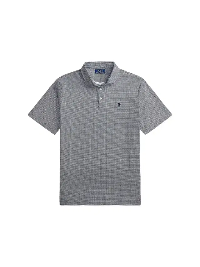 Polo Ralph Lauren Men's Houndstooth Cotton Interlock Short-Sleeve Polo Shirt - Fairway Newport Navy