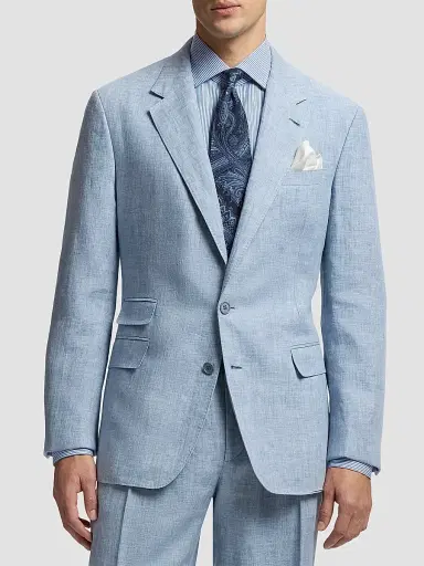 Ralph Lauren Purple Label Men's Glenn Delavé Single-Breasted Blazer - Winward Blue | Thumbnail 3 Ralph Lauren Purple Label Men's Glenn Delavé Single-Breasted Blazer - Winward Blue | Thumbnail 3