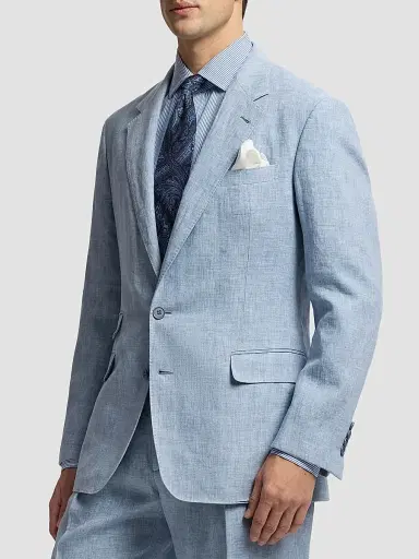 Ralph Lauren Purple Label Men's Glenn Delavé Single-Breasted Blazer - Winward Blue | Thumbnail 6 Ralph Lauren Purple Label Men's Glenn Delavé Single-Breasted Blazer - Winward Blue | Thumbnail 6