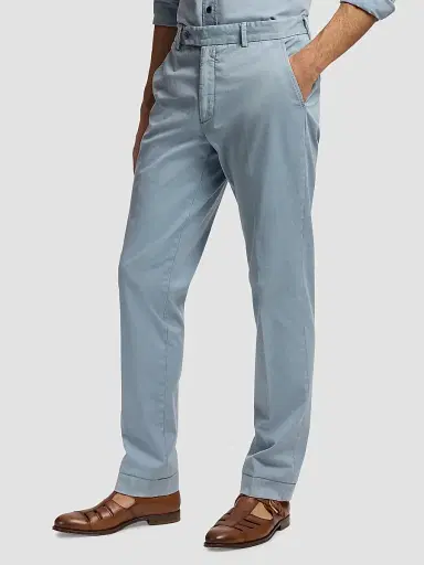 Ralph Lauren Purple Label Men's Hand-Tailored Garment-Dyed Chino Trousers - Winward Blue | Thumbnail 6