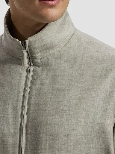 Ralph Lauren Purple Label Men's Felton Cashmere-Silk Bomber Jacket - Cream Pearl Grey | Thumbnail 5 Ralph Lauren Purple Label Men's Felton Cashmere-Silk Bomber Jacket - Cream Pearl Grey | Thumbnail 5