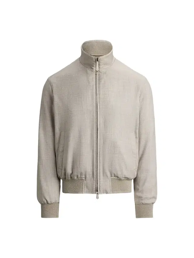 Men's Felton Cashmere-Silk Bomber Jacket - Cream Pearl Grey