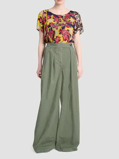 Dries Van Noten Women's Pamplona Stretch Cotton Pleated Pants | Thumbnail 2 Dries Van Noten Women's Pamplona Stretch Cotton Pleated Pants | Thumbnail 2