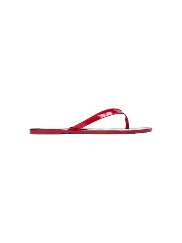 Black Suede Studio Women's Crystal PVC Stripe Flip Flops - Red Stripe Pvc - Size 11