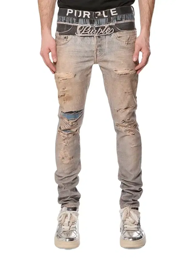 Purple Brand Men's Boxer Trompe L'Oeil Skinny Jeans - All Over Print
