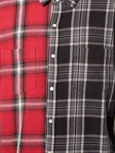 Purple Brand Men's Spliced Two-Tone Flannel Shirt | Thumbnail 3
