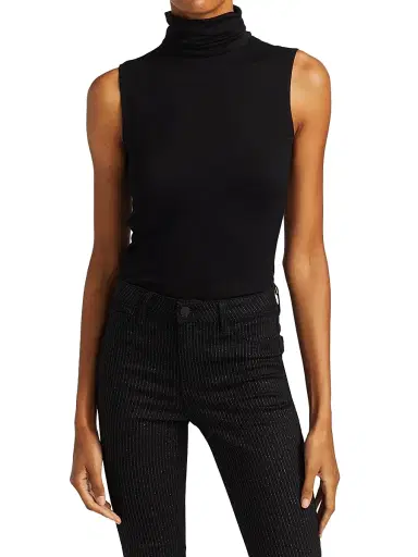 L'Agence Women's Ceci Sleeveless Turtleneck - Black - Size XL | Thumbnail 3