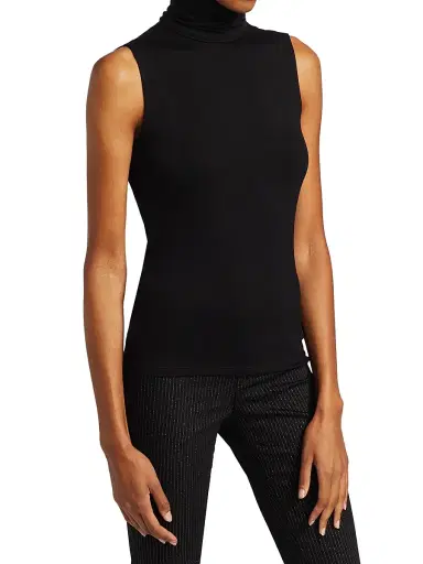 L'Agence Women's Ceci Sleeveless Turtleneck - Black - Size XL | Thumbnail 4
