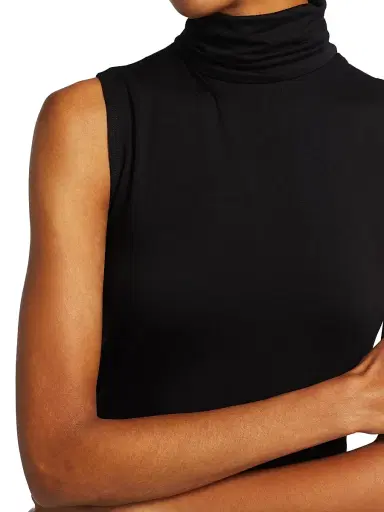 L'Agence Women's Ceci Sleeveless Turtleneck - Black - Size XL | Thumbnail 6