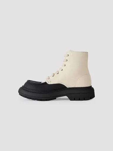 Givenchy Men's Cargo Desert Boots in Canvas and Gum Leather - Black Natural | Thumbnail 4