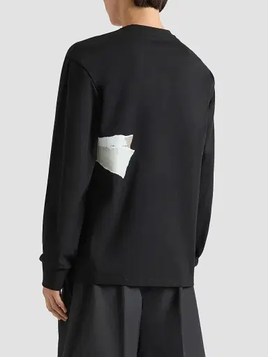 Givenchy Men's T-Shirt in Cotton with Ripped Papers Print - Black | Thumbnail 4 Givenchy Men's T-Shirt in Cotton with Ripped Papers Print - Black | Thumbnail 4