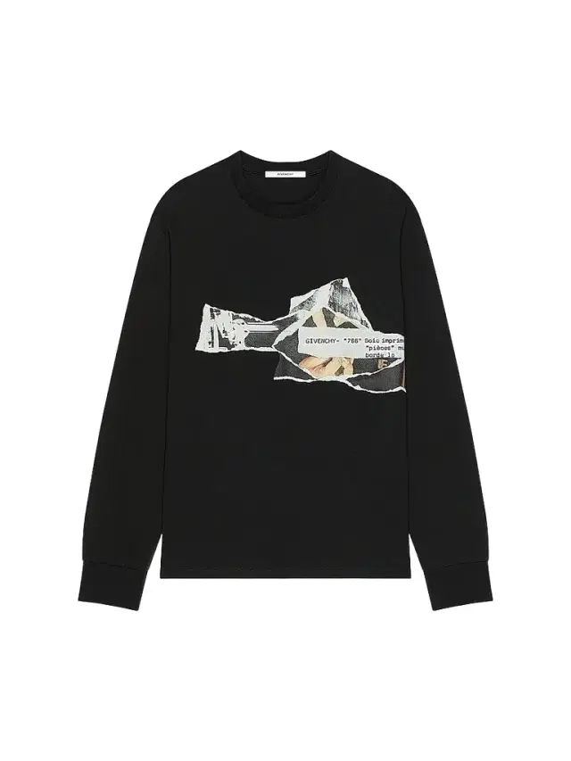 Givenchy Men's T-Shirt in Cotton with Ripped Papers Print - Black