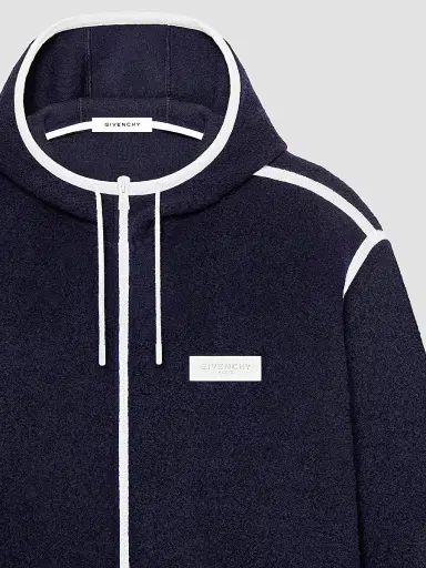 Givenchy Men's Sleeveless Fleece Jacket with Gros Grain Detail - Navy | Thumbnail 5 Givenchy Men's Sleeveless Fleece Jacket with Gros Grain Detail - Navy | Thumbnail 5