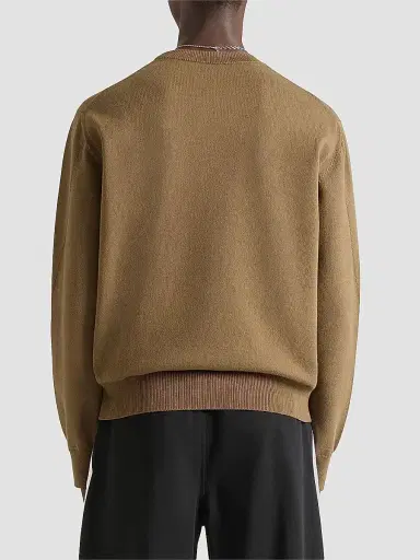 Givenchy Men's Couture Seam Sweater in Knit with Logo Detail - Army Beige | Thumbnail 4