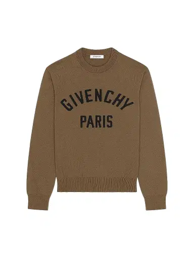 Givenchy Men's Couture Seam Sweater in Knit with Logo Detail - Army Beige | Thumbnail 1