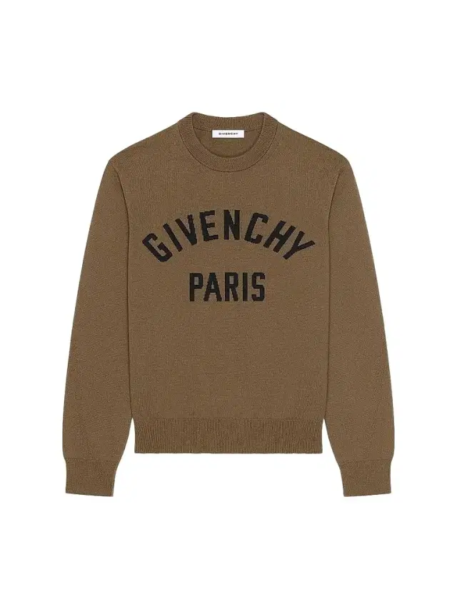 Givenchy Men's Couture Seam Sweater in Knit with Logo Detail - Army Beige