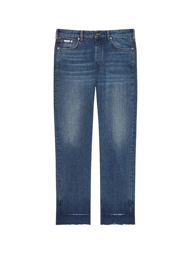 Men's Straight Fit Jeans with Raw Details - Dark Blue - Size 36