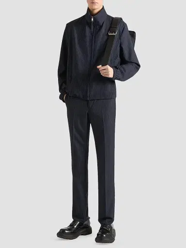 Givenchy Men's Slim Fit Striped Tailored Pants in Wool and Mohair | Thumbnail 2 Givenchy Men's Slim Fit Striped Tailored Pants in Wool and Mohair | Thumbnail 2