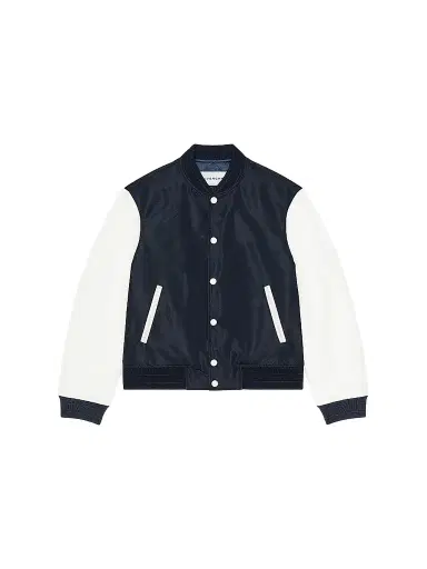 Givenchy Men's Blouson Jacket in Polyfaille with Embroidery - Navy White | Thumbnail 1 Givenchy Men's Blouson Jacket in Polyfaille with Embroidery - Navy White | Thumbnail 1