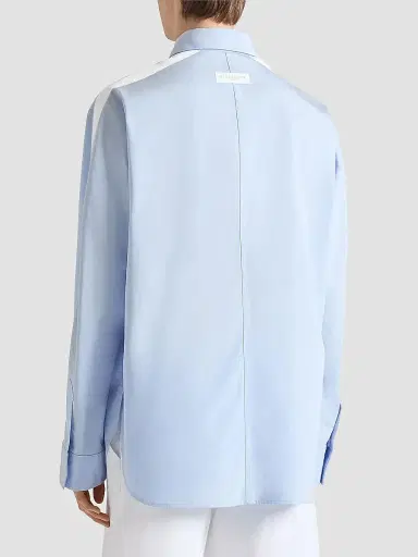 Givenchy Men's Couture Seam Overshirt in Poplin with Gros Grain Detail - Light Blue | Thumbnail 4