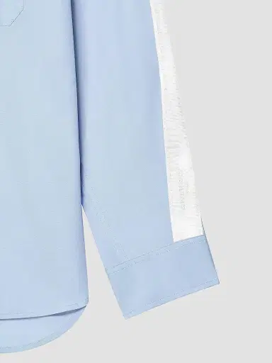 Givenchy Men's Couture Seam Overshirt in Poplin with Gros Grain Detail - Light Blue | Thumbnail 6
