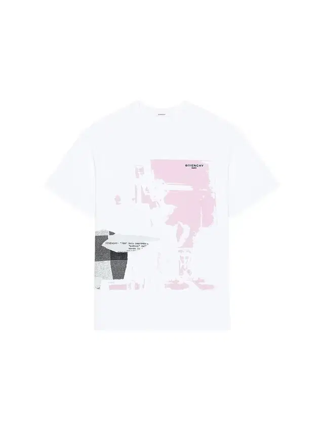 Givenchy Men's T-Shirt in Cotton with Ripped Paper Print - White