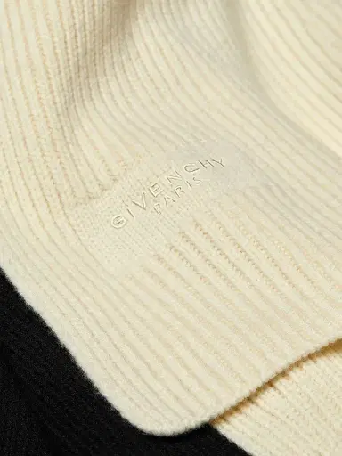 Givenchy Men's Bicolor Scarf in Wool and Cashmere - Black | Thumbnail 2