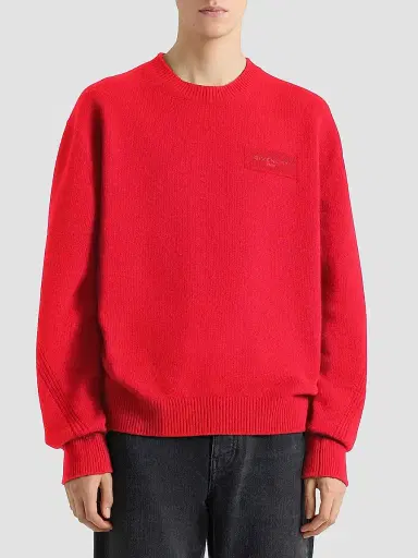 Givenchy Men's Couture Seam Sweater in Wool and Cashmere - Vermillon - Size XXL | Thumbnail 3