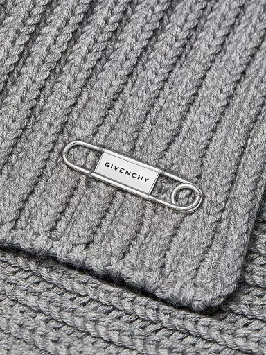 Givenchy Men's Scarf in Wool with Pin - Light Grey | Thumbnail 2