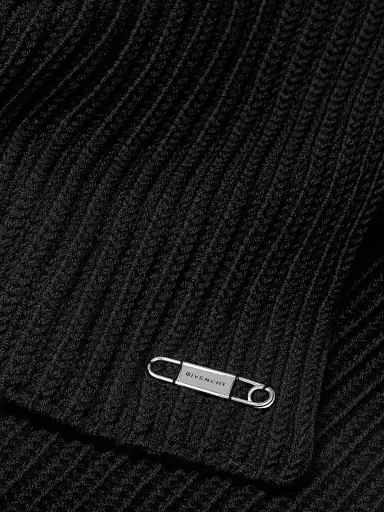 Givenchy Men's Scarf in Wool with Pin - Black | Thumbnail 2