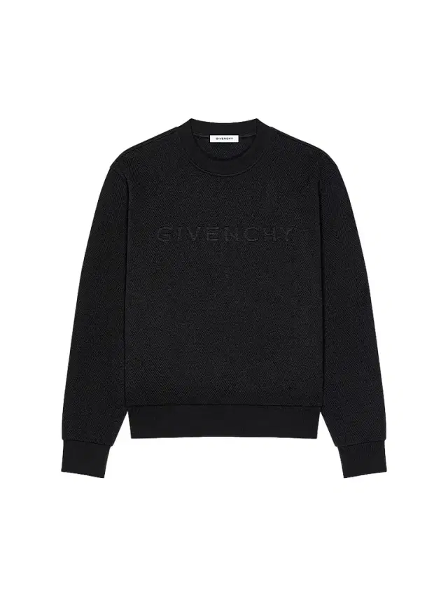 Givenchy Men's Herringbone Knit Sweatshirt with Jacquard - Black