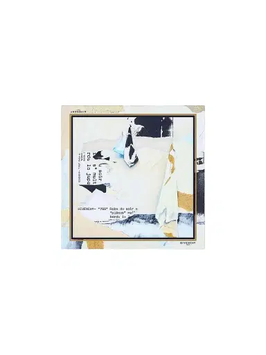 Givenchy Men's Small Square Scarf in Silk with Ripped Papers Print | Thumbnail 1 Givenchy Men's Small Square Scarf in Silk with Ripped Papers Print | Thumbnail 1