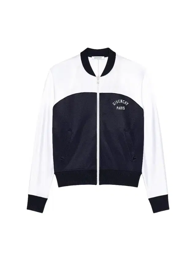 Men's Blouson Jacket with Logo Embroidery - Navy White