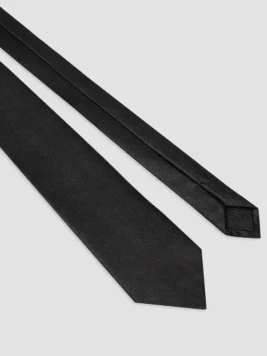 Givenchy Men's Tie in Silk Jacquard with Safety Pin Trompe - Black | Thumbnail 2