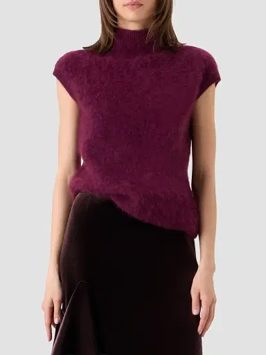 Akris Women's Cashmere Mock-Turtleneck Sweater - Merlot Red - Size 14 | Thumbnail 4 Akris Women's Cashmere Mock-Turtleneck Sweater - Merlot Red - Size 14 | Thumbnail 4