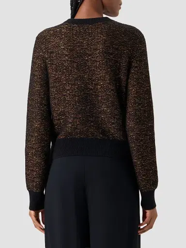 Akris Women's Metallic Cashmere-Blend Crewneck Sweater | Thumbnail 3