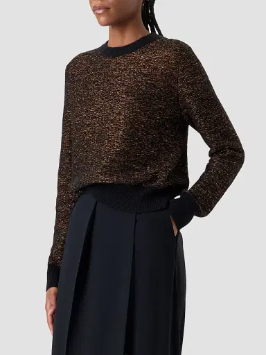 Akris Women's Metallic Cashmere-Blend Crewneck Sweater | Thumbnail 6