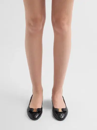 Ferragamo Women's Varina Quilted Leather Ballet Flats - Nero Biscotto - Size 11.5 | Thumbnail 2 Ferragamo Women's Varina Quilted Leather Ballet Flats - Nero Biscotto - Size 11.5 | Thumbnail 2