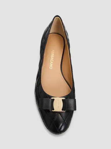 Ferragamo Women's Varina Quilted Leather Ballet Flats - Nero Biscotto - Size 11.5 | Thumbnail 5 Ferragamo Women's Varina Quilted Leather Ballet Flats - Nero Biscotto - Size 11.5 | Thumbnail 5