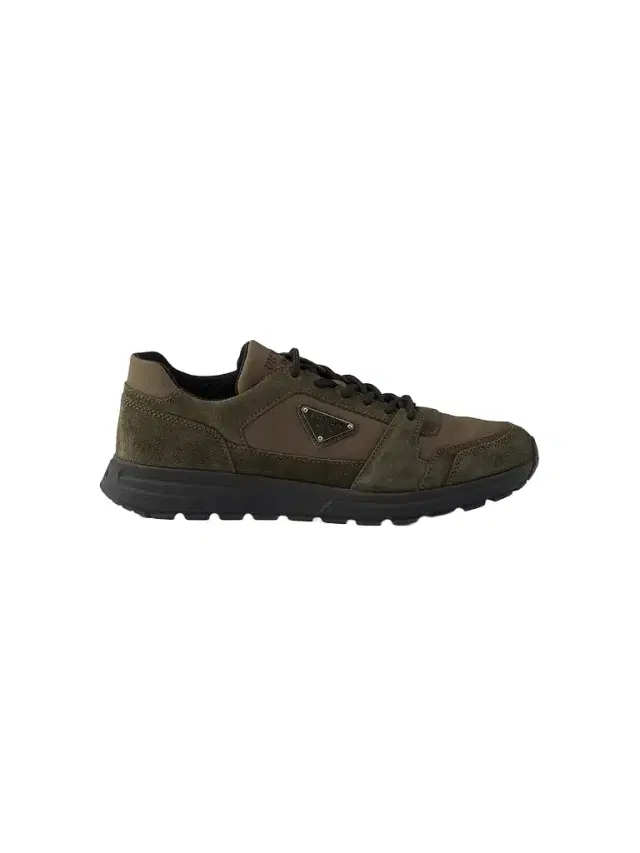 Prada Men's Prax Suede and Re-Nylon Sneakers - Green