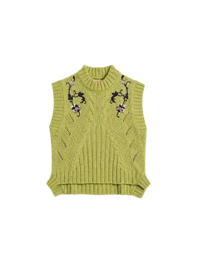 La DoubleJ Women's Cameo Vest Embroidered - Solid Light Green
