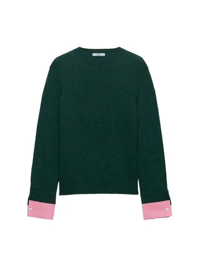 Prada Women's Wool and Cashmere Crew-Neck Sweater - Green